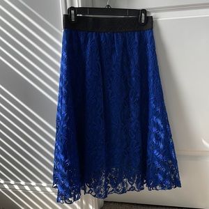 Lularoe lace skirt, royal blue